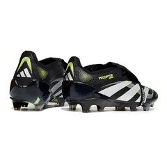 Scarpa da calcio Adidas Predator 25 Elite Tongue nera, bianca e verde per terreni compatti FG
