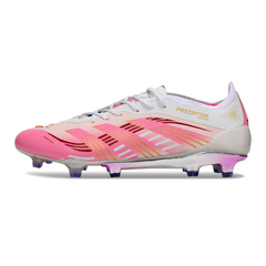 Scarpa da calcio Adidas Predator 25 Elite bianca e rosa per terreni compatti FG