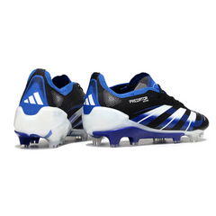 Scarpa da calcio Adidas Predator 25 Elite nera, bianca e blu per terreni compatti FG