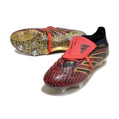 Scarpa da calcio Adidas Predator 25 Elite DF con tacchetti misti, nera, rossa e gialla, SG