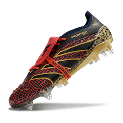 Scarpa da calcio Adidas Predator 25 Elite DF con tacchetti misti, nera, rossa e gialla, SG