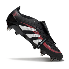 Scarpa da calcio Adidas Predator 25 Elite Tongue nera e rossa per terreni compatti FG