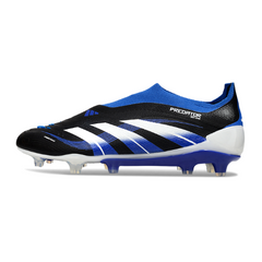 Adidas Predator 25 Elite Laceless Black White and Blue Firm Ground FG Football Boot