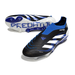 Adidas Predator 25 Elite Laceless Black White and Blue Firm Ground FG Football Boot