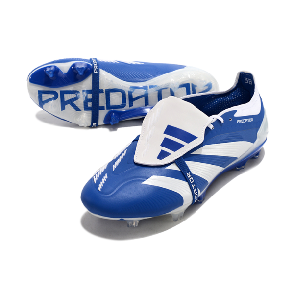 Chuteira Campo Adidas Predator 30 Elite Com Lingua FG Azul e Branca - VENI Futebol