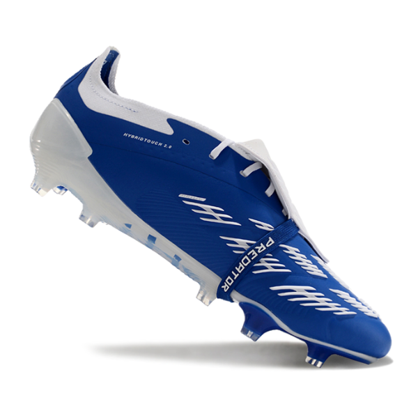 Chuteira Campo Adidas Predator 30 Elite Com Lingua FG Azul e Branca - VENI Futebol
