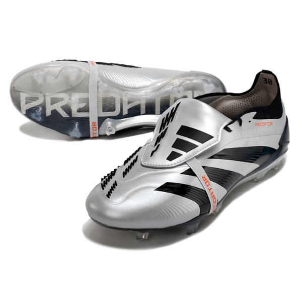 Chuteira Campo Adidas Predator 30 Elite Com Lingua FG Prata e Preta - VENI Futebol