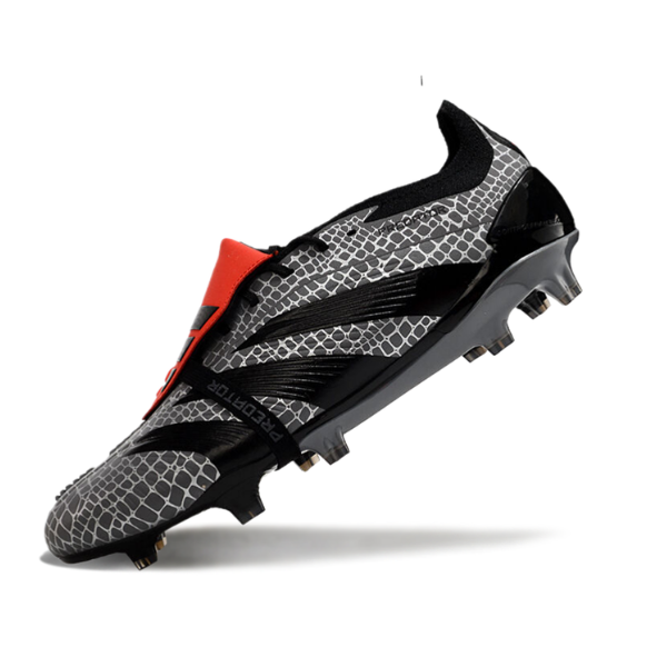 Chuteira Campo Adidas Predator 30 Elite Com Lingua FG Cinza e Preta - VENI Futebol
