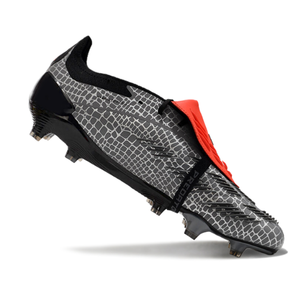 Chuteira Campo Adidas Predator 30 Elite Com Lingua FG Cinza e Preta - VENI Futebol