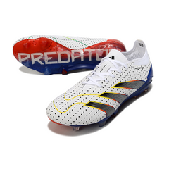Scarpa da calcio Adidas Predator 30 Elite bianca, blu e arancione per terreni compatti FG