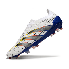 Scarpa da calcio Adidas Predator 30 Elite bianca, blu e arancione per terreni compatti FG