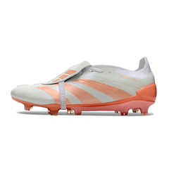 Scarpa da calcio Adidas Predator 30 Elite Tongue bianca e arancione per terreni compatti FG