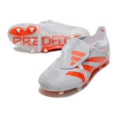 Scarpa da calcio Adidas Predator 30 Elite Tongue bianca e arancione per terreni compatti FG