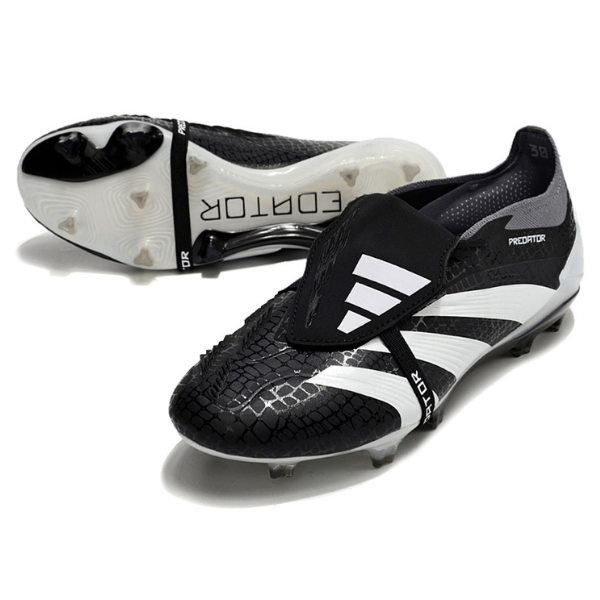 Chuteira Campo Adidas Predator 30 Elite Com Lingua FG Preta, Branca e Cinza - VENI Futebol