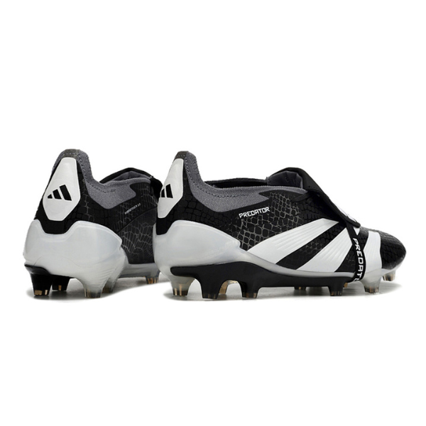 Chuteira Campo Adidas Predator 30 Elite Com Lingua FG Preta, Branca e Cinza - VENI Futebol