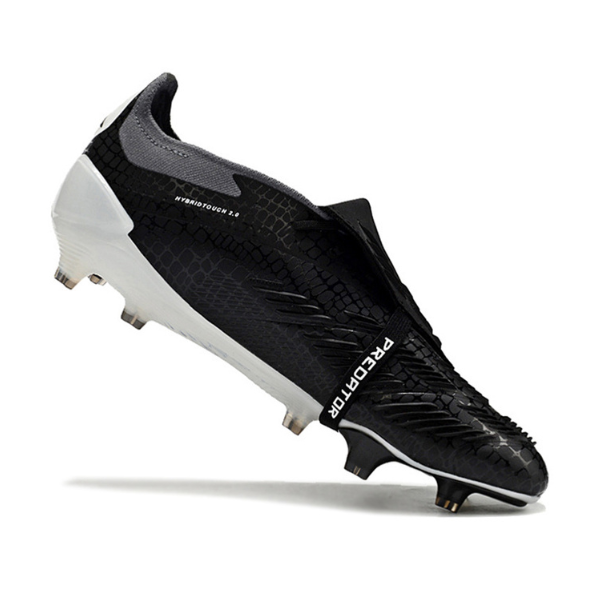Chuteira Campo Adidas Predator 30 Elite Com Lingua FG Preta, Branca e Cinza - VENI Futebol