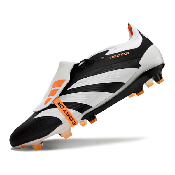 Chuteira Campo Adidas Predator 30 Elite Com Lingua FG Preta, Branca e Laranja - VENI Futebol