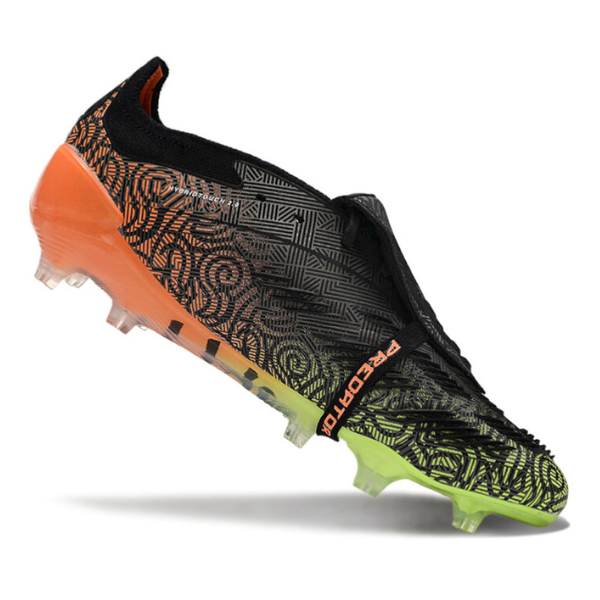 Chuteira Campo Adidas Predator 30 Elite Com Lingua FG Preta, Verde e Laranja - VENI Futebol