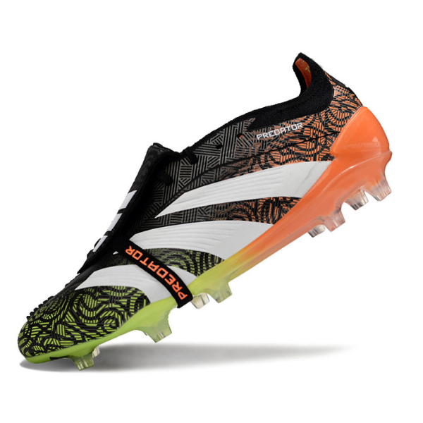 Chuteira Campo Adidas Predator 30 Elite Com Lingua FG Preta, Verde e Laranja - VENI Futebol