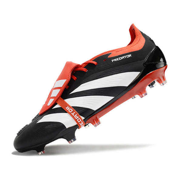 Chuteira Campo Adidas Predator 30 Elite Com Lingua FG Preta e Vermelha - VENI Futebol
