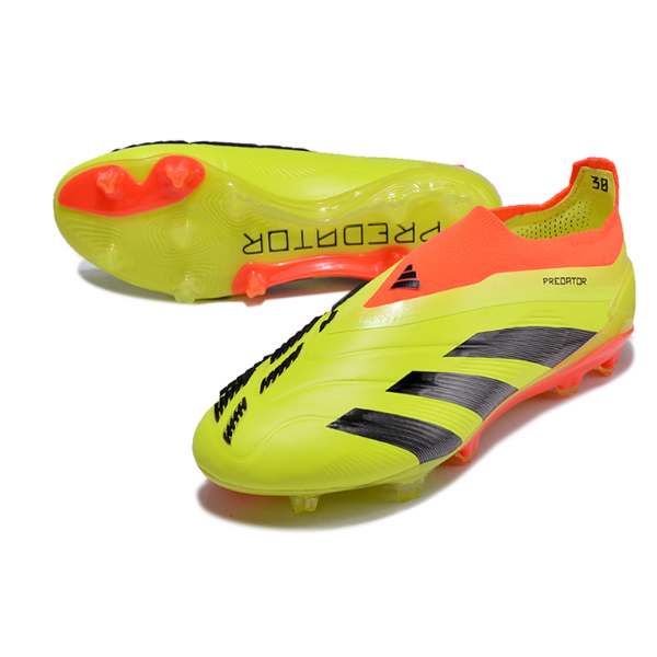 Chuteira Campo Adidas Predator 30 Elite Sem Cadarço FG Amarela e Laranja - VENI Futebol