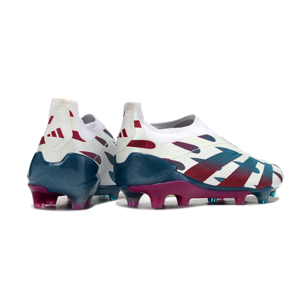 Chuteira Campo Adidas Predator 30 Elite Sem Cadarço FG Branca, Azul e Rosa - VENI Futebol