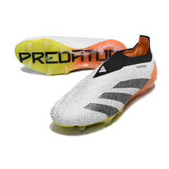 Chuteira Campo Adidas Predator 30 Elite Sem Cadarço FG Branca, Laranja e Cinza - VENI Futebol