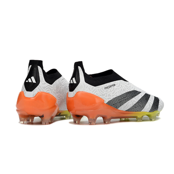 Chuteira Campo Adidas Predator 30 Elite Sem Cadarço FG Branca, Laranja e Cinza - VENI Futebol