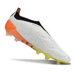 Chuteira Campo Adidas Predator 30 Elite Sem Cadarço FG Branca, Laranja e Cinza - VENI Futebol