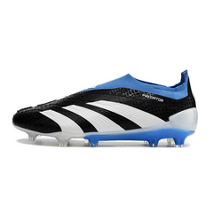 Chuteira Campo Adidas Predator 30 Elite Sem Cadarço FG Preta, Branca e Azul - VENI Futebol
