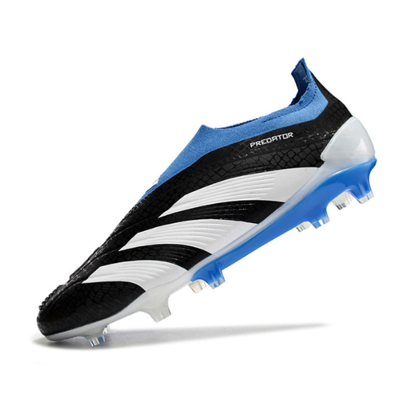 Chuteira Campo Adidas Predator 30 Elite Sem Cadarço FG Preta, Branca e Azul - VENI Futebol