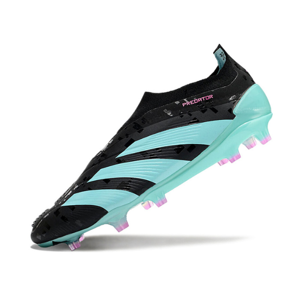 Chuteira Campo Adidas Predator 30 Elite Sem Cadarço FG Preta e Azul Claro - VENI Futebol