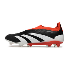 Chuteira Campo Adidas Predator 30 Elite Sem Cadarço FG Preto, Branco e Vermelho - VENI Futebol