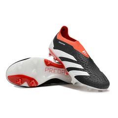Chuteira Campo Adidas Predator 30 Elite Sem Cadarço FG Preto, Branco e Vermelho - VENI Futebol