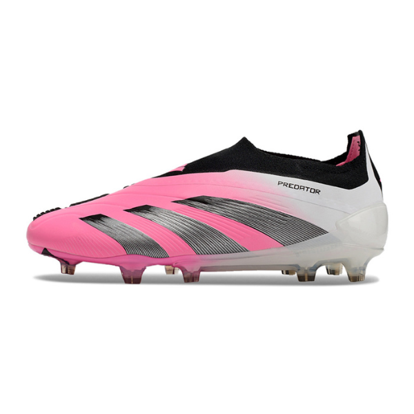 Chuteira Campo Adidas Predator 30 Elite Sem Cadarço FG Rosa e Branca - VENI Futebol