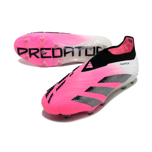 Chuteira Campo Adidas Predator 30 Elite Sem Cadarço FG Rosa e Branca - VENI Futebol