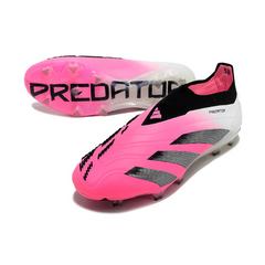 Chuteira Campo Adidas Predator 30 Elite Sem Cadarço FG Rosa e Branca - VENI Futebol