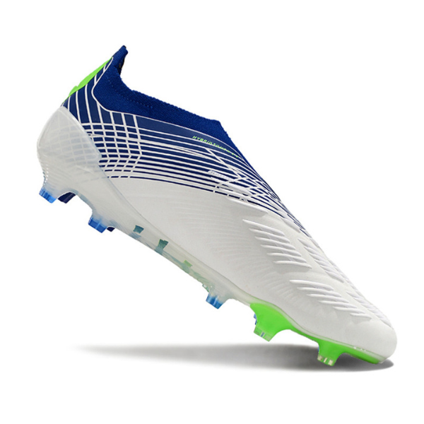Chuteira Campo Adidas Predator 30 Elite Sem Cadarço FG Branca, Azul e Verde - VENI Futebol