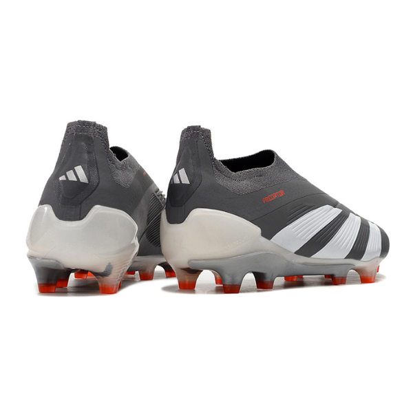 Chuteira Campo Adidas Predator 30 Elite Sem Cadarço FG Cinza e Branca - VENI Futebol