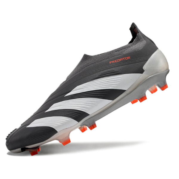 Chuteira Campo Adidas Predator 30 Elite Sem Cadarço FG Cinza e Branca - VENI Futebol