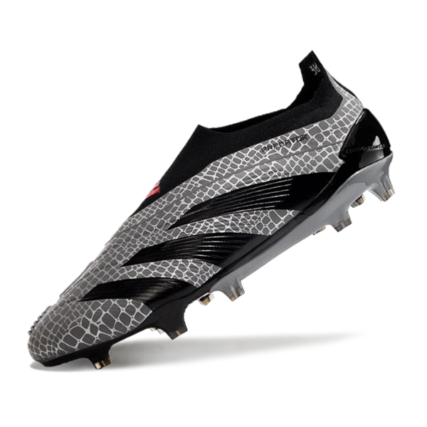Chuteira Campo Adidas Predator 30 Elite Sem Cadarço FG Cinza e Preta - VENI Futebol