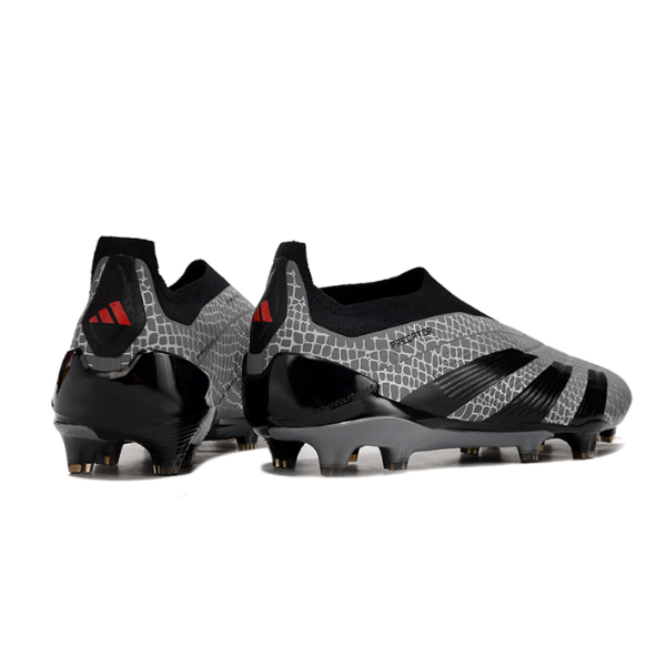 Chuteira Campo Adidas Predator 30 Elite Sem Cadarço FG Cinza e Preta - VENI Futebol