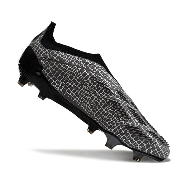 Chuteira Campo Adidas Predator 30 Elite Sem Cadarço FG Cinza e Preta - VENI Futebol