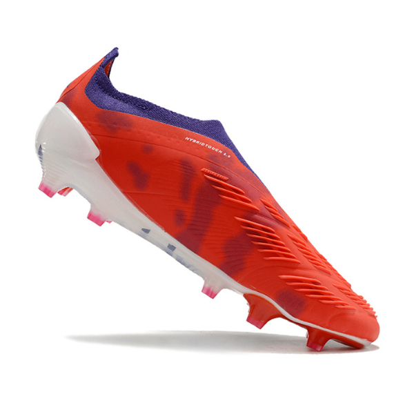 Chuteira Campo Adidas Predator 30 Elite Sem Cadarço FG Vermelha, Branca e Roxa - VENI Futebol