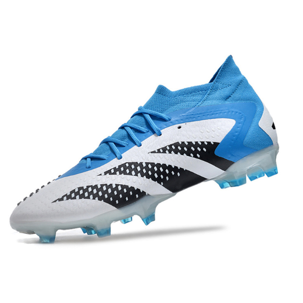 Chuteira Campo Adidas Predator Accuracy.1 FG Branca Azul e Preta - VENI Futebol