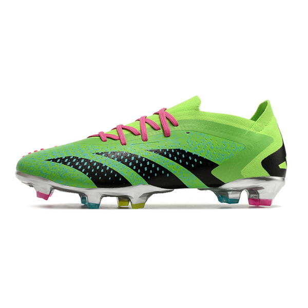 Chuteira Campo Adidas Predator Accuracy.1 Low FG Verde e Rosa - VENI Futebol