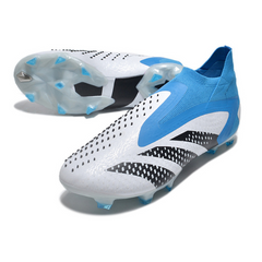 Chuteira Campo Adidas Predator Accuracy+ FG Branca, Azul e Preta - VENI Futebol