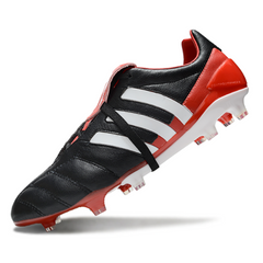 Botas de fútbol Adidas Predator Mutator Mania Elite negras y rojas para terreno firme (FG).