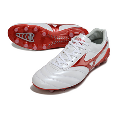 Scarpa da calcio Mizuno Morelia Neo 2 Elite bianca e rossa per terreni compatti FG