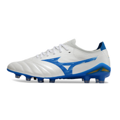 Mizuno Morelia Neo IV Elite White and Blue Firm Ground FG Football Boot